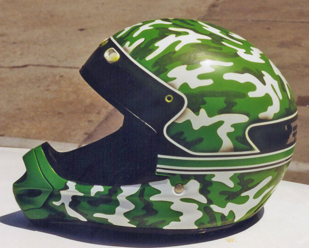 Camo motocross custom painted helmet