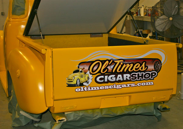 Ol Times Cigars truck tailgate