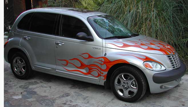 pt cruiser with candy flames