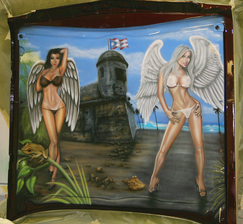 naked girls on hood