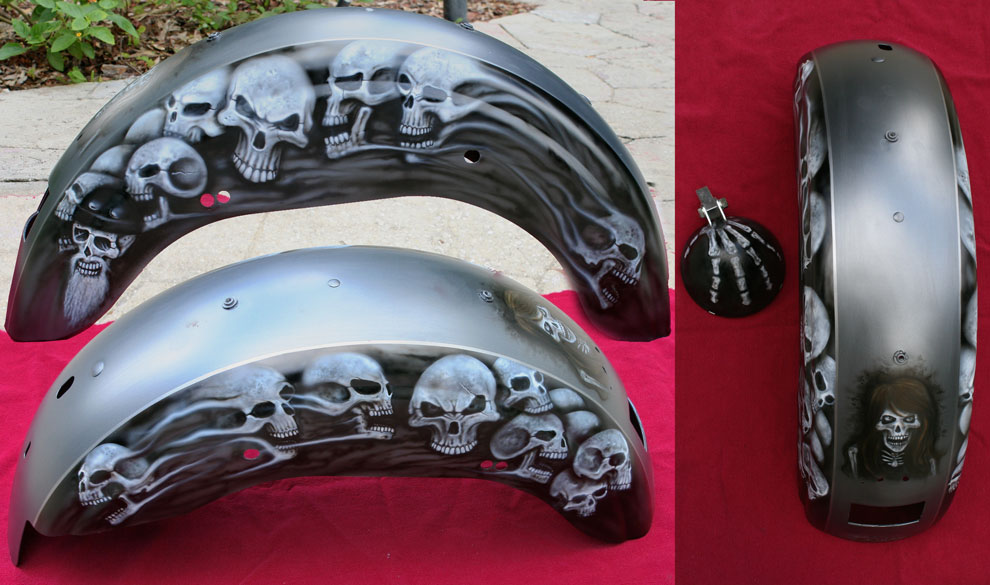 skull harley back fender